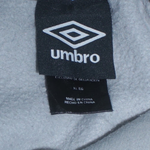 Umbro Mens Grey XL Pullover Hoodie Fleece Sweatshirt