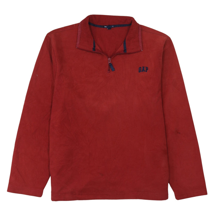 GAP Men’s Red 1/4 Zip Fleece Pullover Sweatshirt Size L
