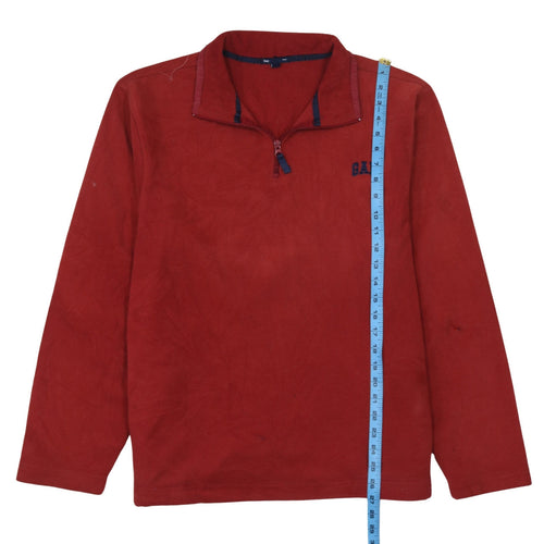 GAP Men’s Red 1/4 Zip Fleece Pullover Sweatshirt Size L