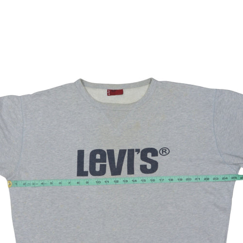Levi's Men's Grey Logo Crew Neck Pullover Sweatshirt Size L