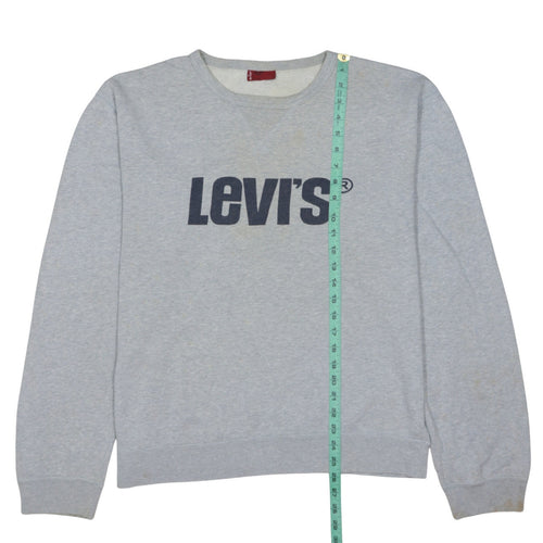 Levi's Men's Grey Logo Crew Neck Pullover Sweatshirt Size L