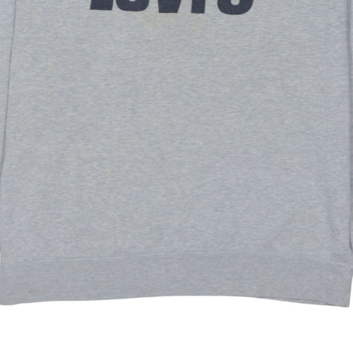 Levi's Men's Grey Logo Crew Neck Pullover Sweatshirt Size L