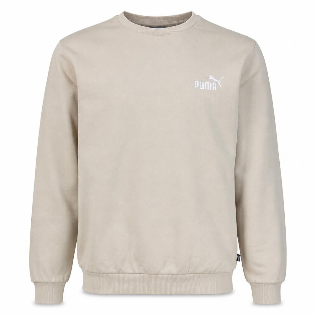 Front view of Puma Men’s Beige Crew Neck Pullover Sweatshirt, size S