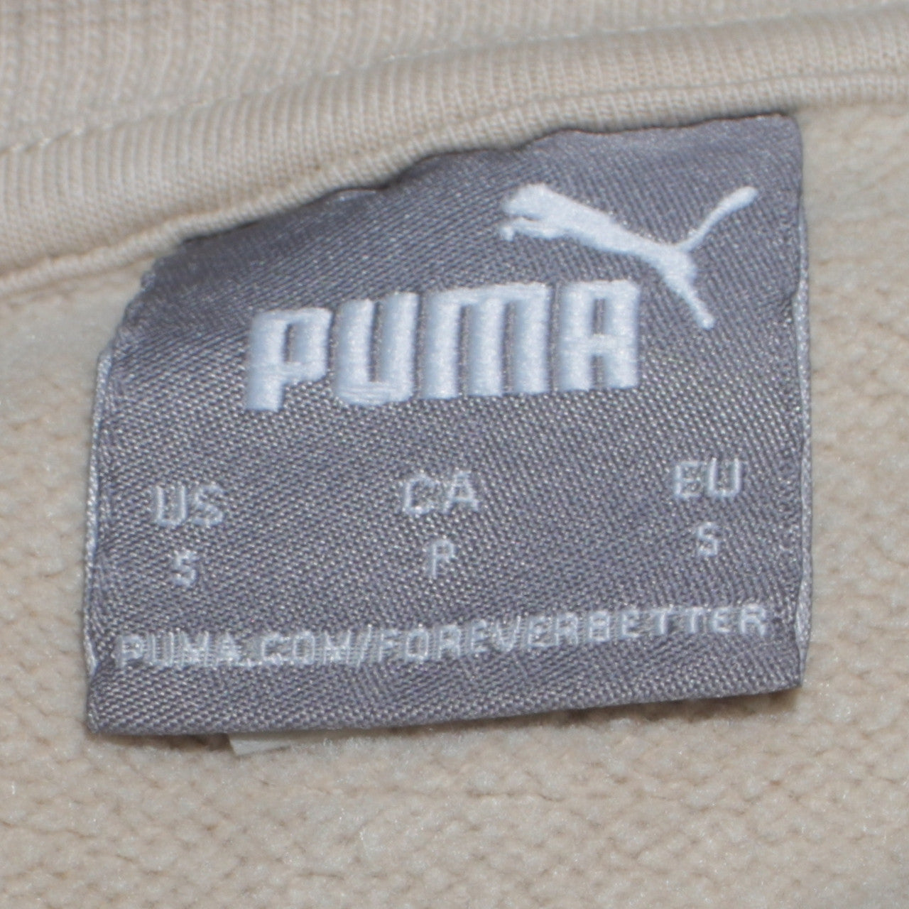 Puma Men’s Beige Crew Neck Pullover Sweatshirt Size S