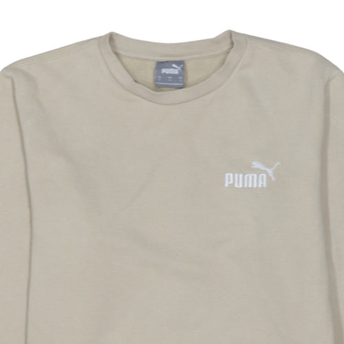 Puma Men’s Beige Crew Neck Pullover Sweatshirt Size S
