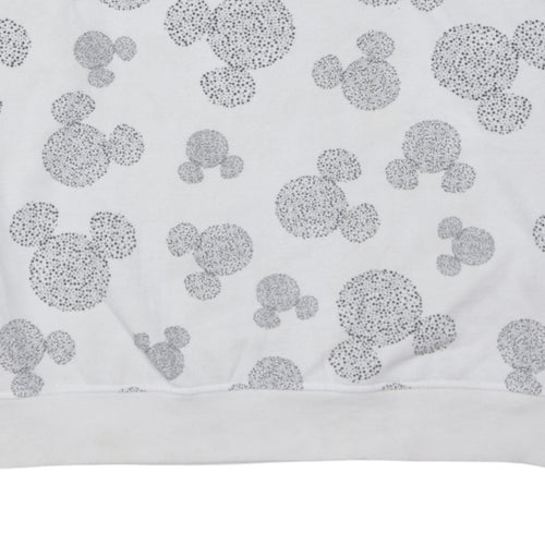 Disney Primark Womens White Mickey Mouse Print Pullover Sweatshirt Size M