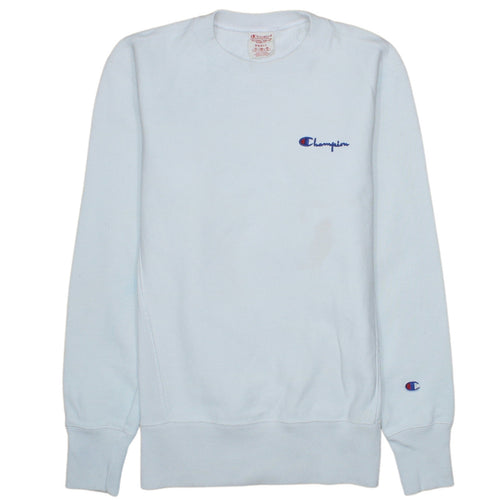 Champion Men's White Small Reverse Weave Pullover Sweatshirt