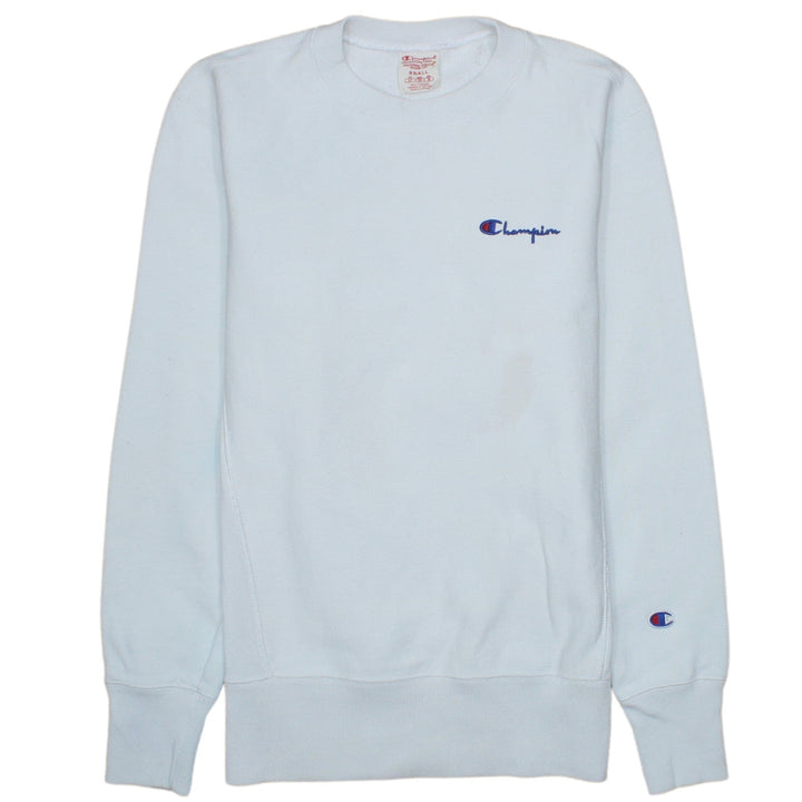 Champion Men's White Small Reverse Weave Pullover Sweatshirt