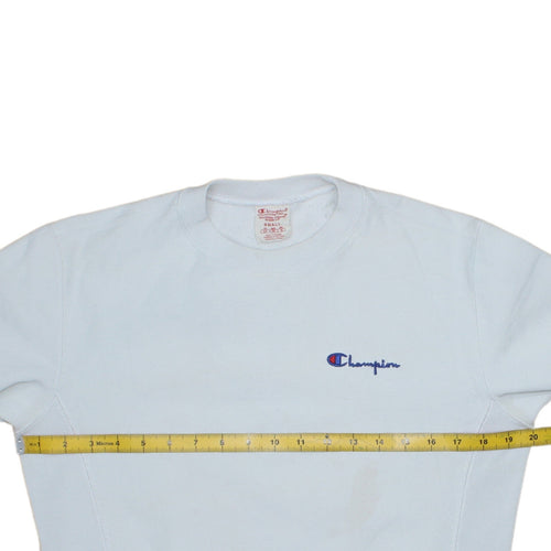 Champion Men's White Small Reverse Weave Pullover Sweatshirt