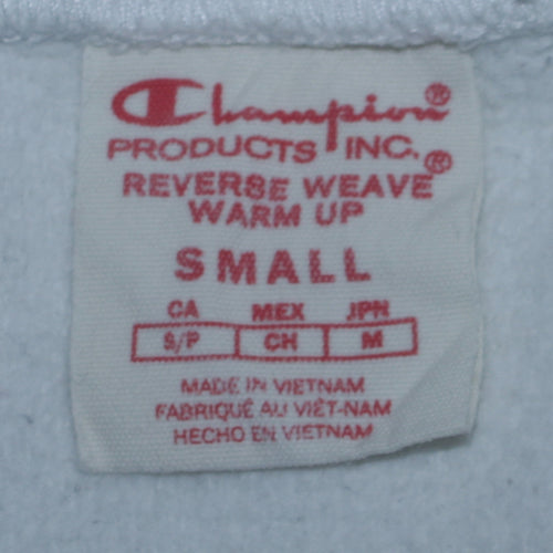 Champion Men's White Small Reverse Weave Pullover Sweatshirt
