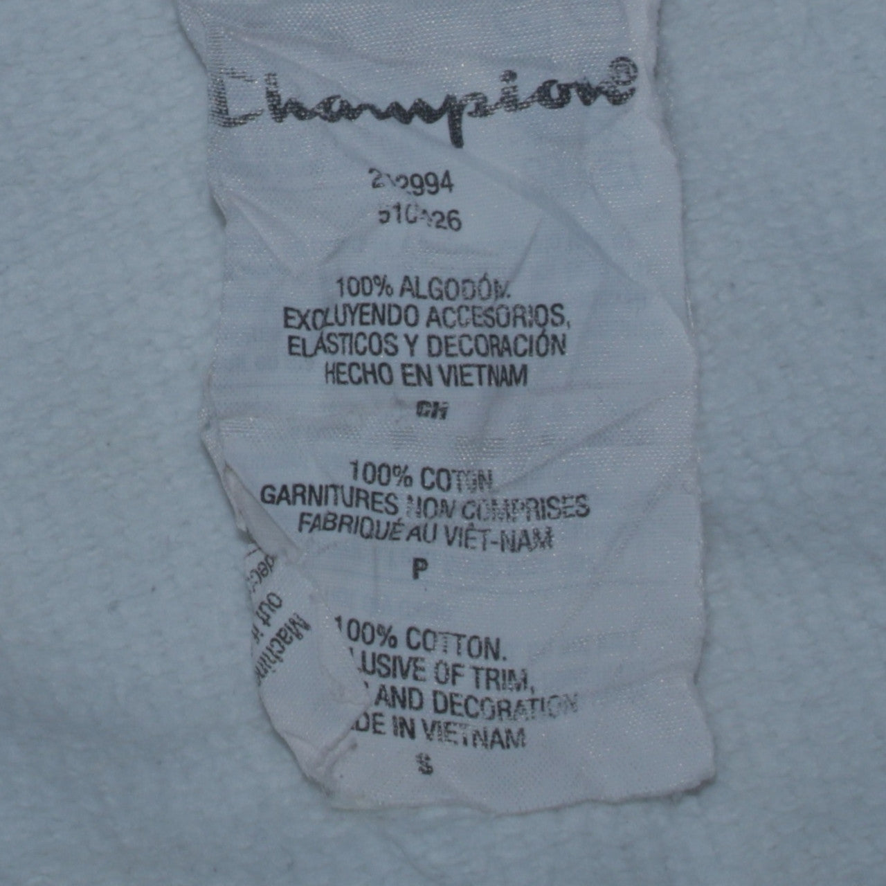 Champion Men's White Small Reverse Weave Pullover Sweatshirt