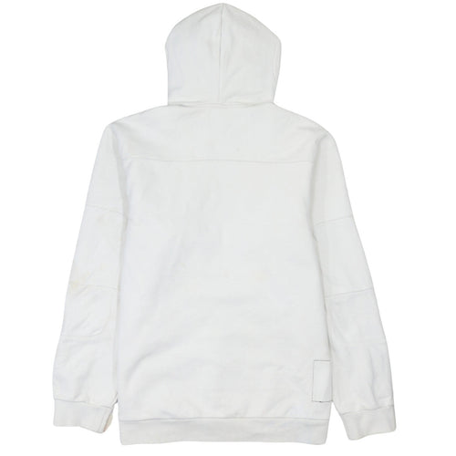 Adidas Men's White L Pullover Fleece Hoodie with Embroidered Logo