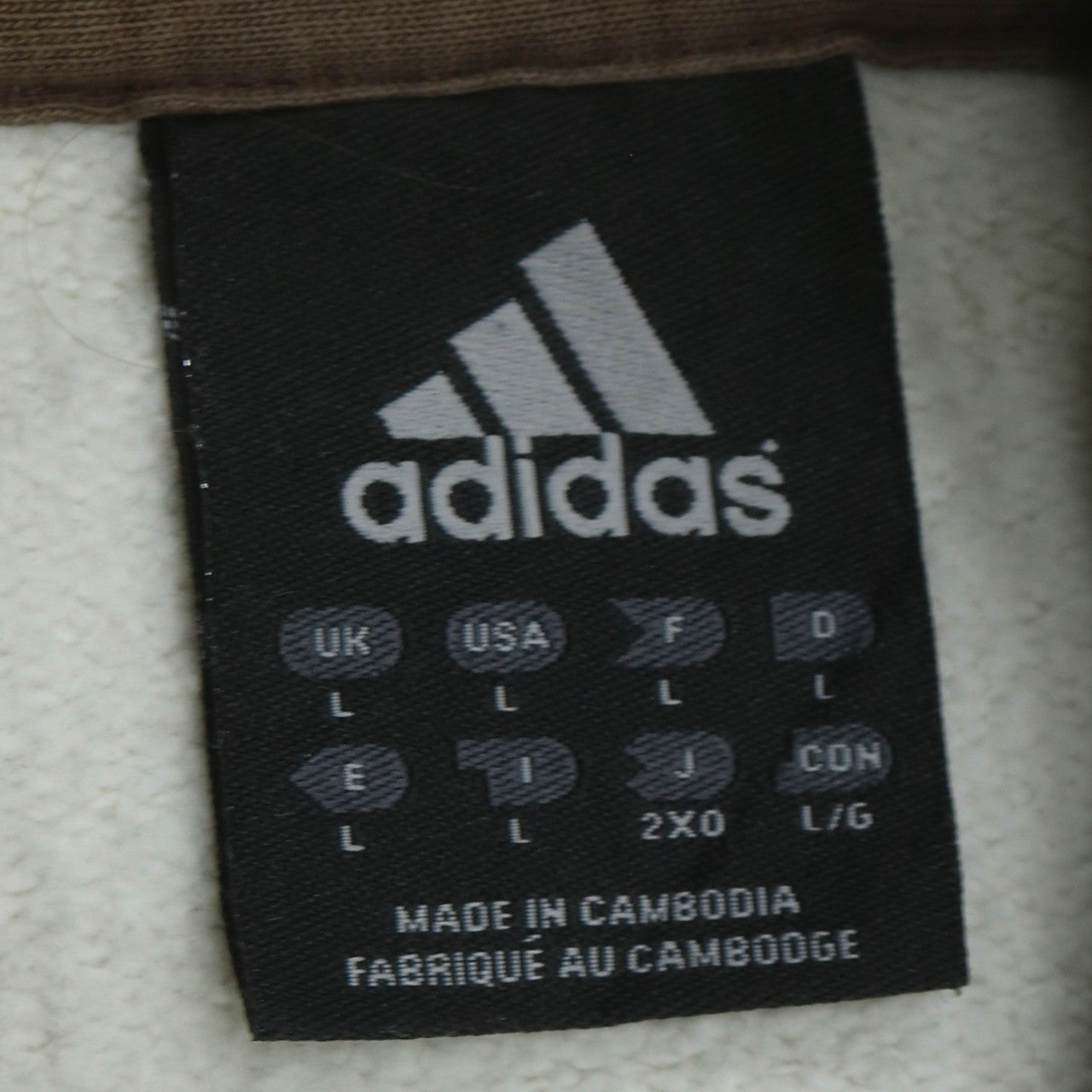 Adidas Men's White L Pullover Fleece Hoodie with Embroidered Logo