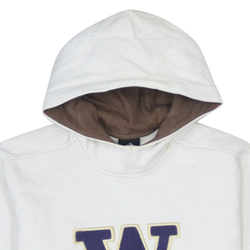 Adidas Men's White L Pullover Fleece Hoodie with Embroidered Logo