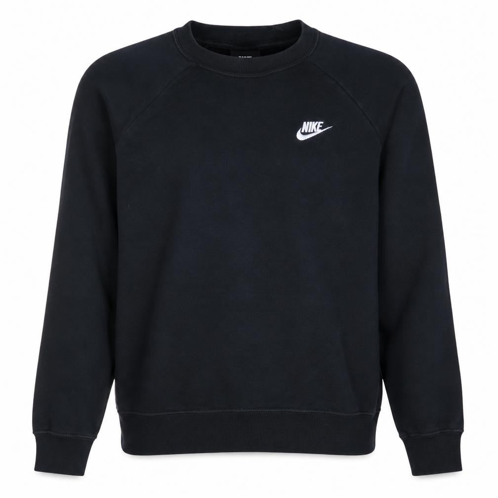 Front view of Nike Men's Black Small Crew Neck Pullover Sweatshirt