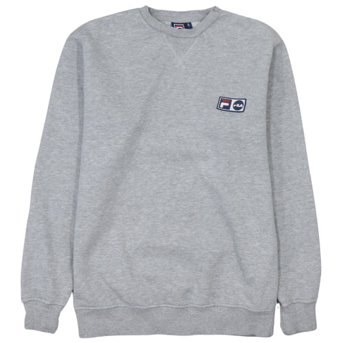 Fila Men's Grey Pullover Sweatshirt Small Crew Neck Logo Athletic Fit