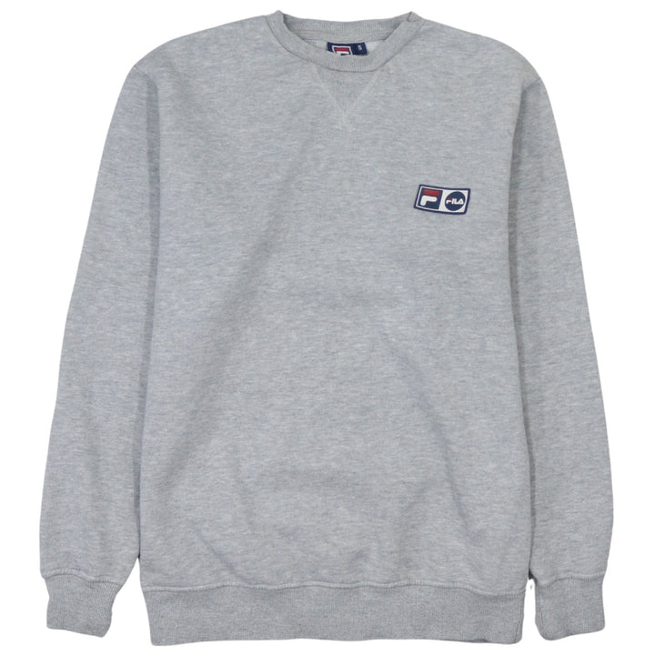 Fila Men's Grey Pullover Sweatshirt Small Crew Neck Logo Athletic Fit