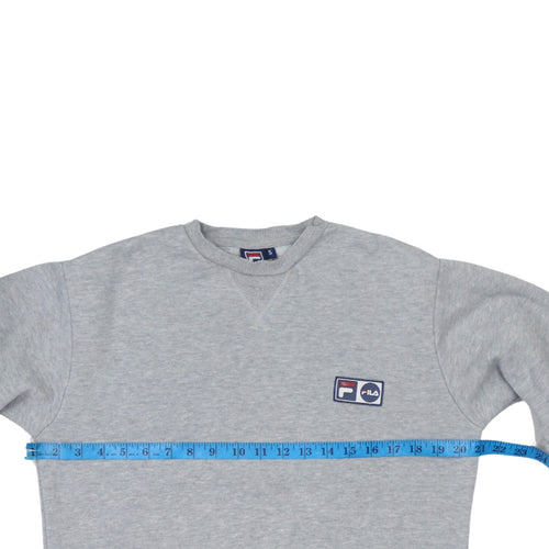 Fila Men's Grey Pullover Sweatshirt Small Crew Neck Logo Athletic Fit