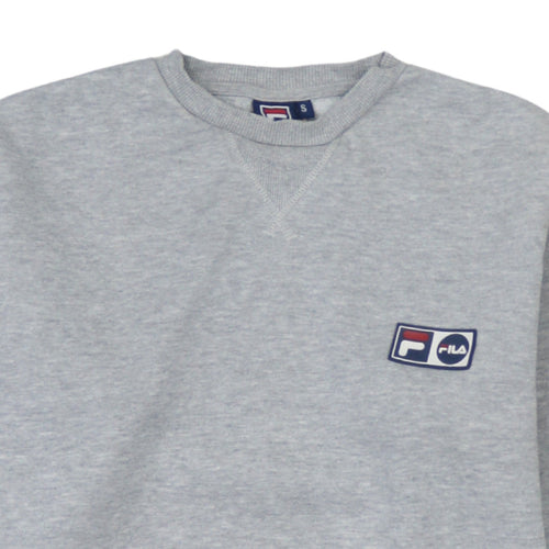 Fila Men's Grey Pullover Sweatshirt Small Crew Neck Logo Athletic Fit