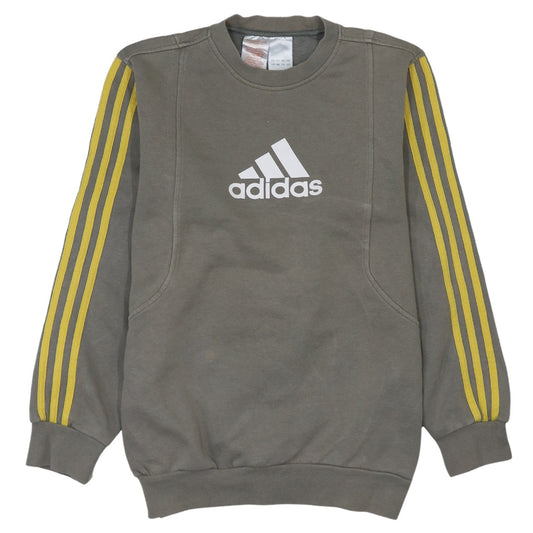 Adidas Men's Grey Sweatshirt M Pullover Crew Neck Logo Sportswear