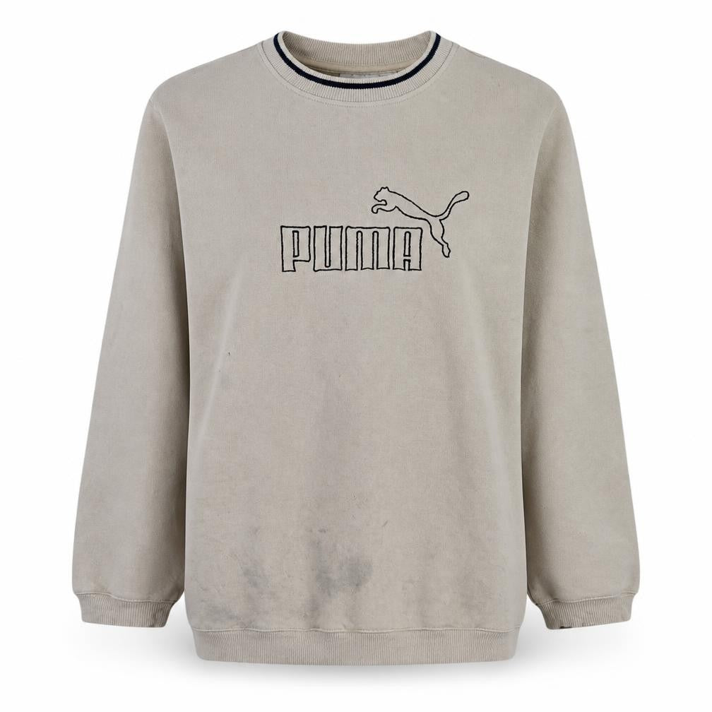 Front view of Puma Women's Beige Crew Neck Pullover Sweatshirt, size 16