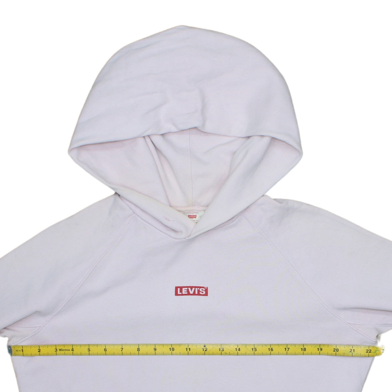 Levi's Women White Pullover Hoodie S Logo Print Casual Cotton Blend