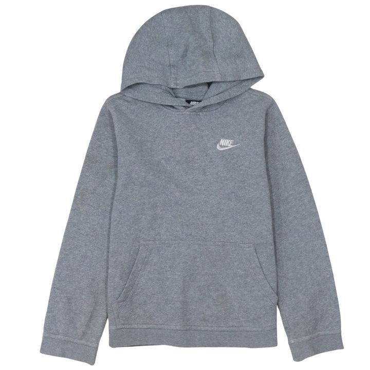 Nike Boys Grey Pullover Hoodie L 147-158cm Cotton Blend Fleece Sweatshirt