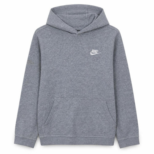 Nike Boys Grey Pullover Hoodie L 147-158cm Cotton Blend Fleece Sweatshirt