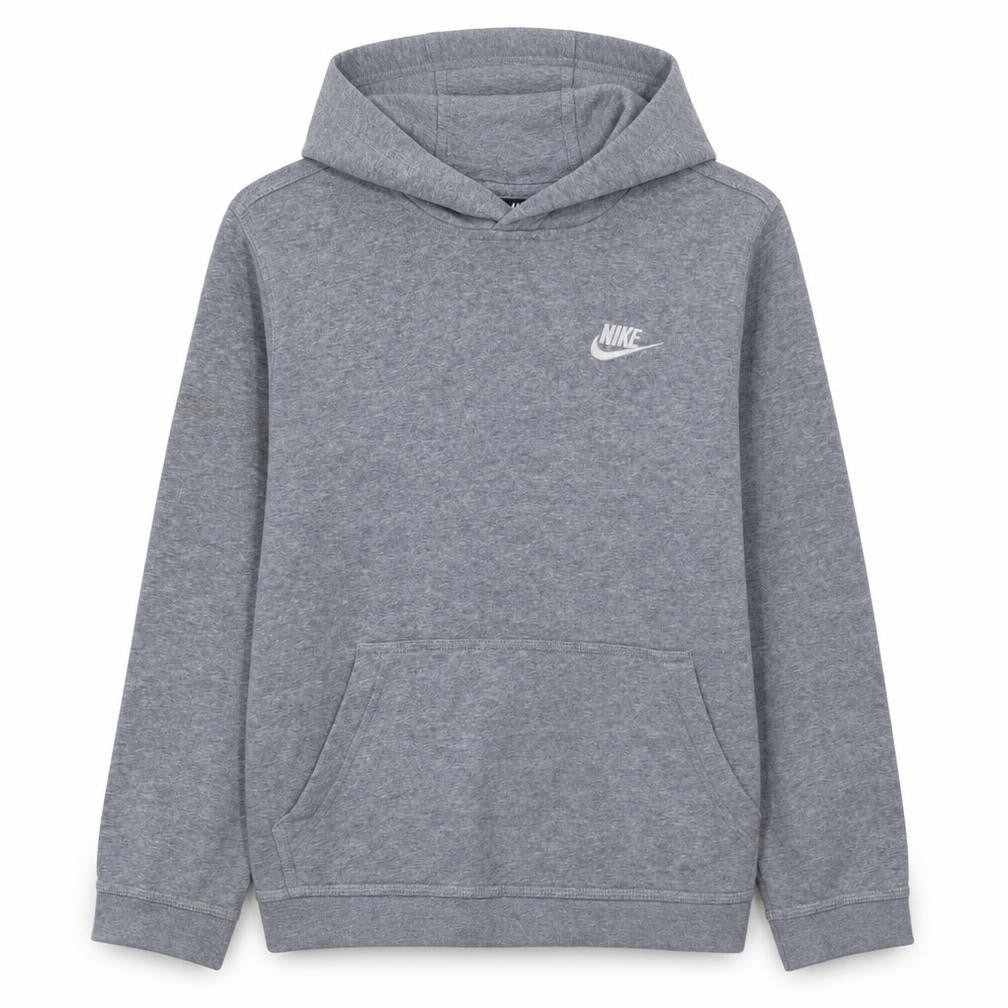 Nike Boys Grey Pullover Hoodie L 147-158cm Cotton Blend Fleece Sweatshirt