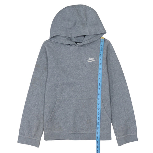 Nike Boys Grey Pullover Hoodie L 147-158cm Cotton Blend Fleece Sweatshirt