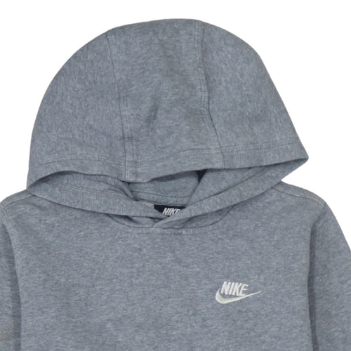 Nike Boys Grey Pullover Hoodie L 147-158cm Cotton Blend Fleece Sweatshirt