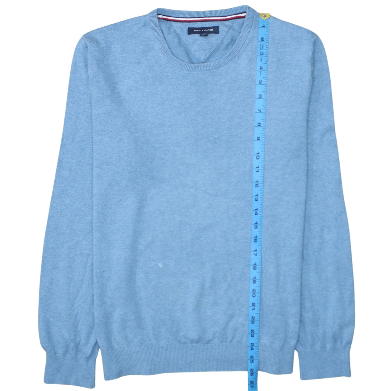 Tommy Hilfiger Men’s Blue Cotton Crew Neck Jumper Size L