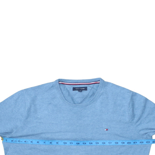 Tommy Hilfiger Men’s Blue Cotton Crew Neck Jumper Size L