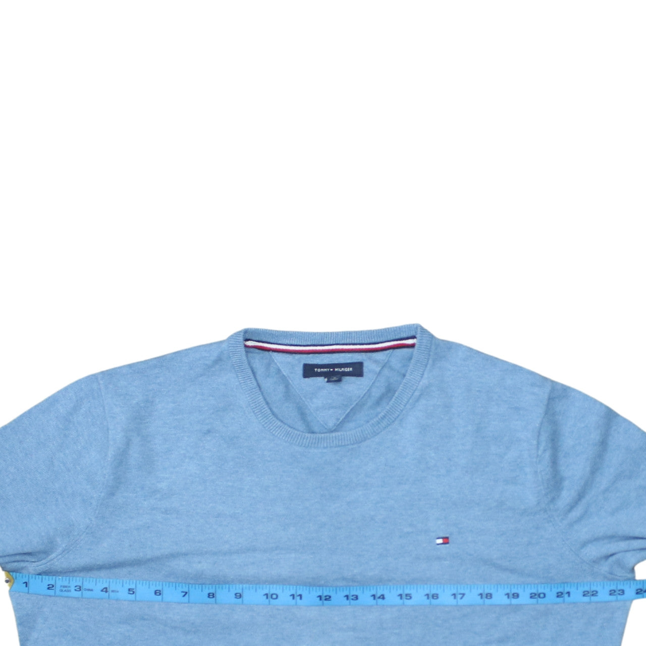 Tommy Hilfiger Men’s Blue Cotton Crew Neck Jumper Size L