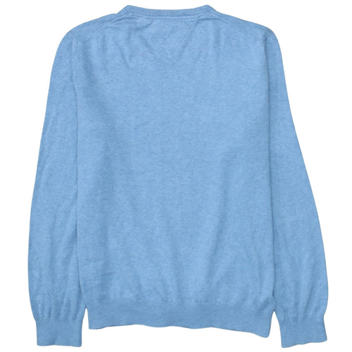 Tommy Hilfiger Men’s Blue Cotton Crew Neck Jumper Size L