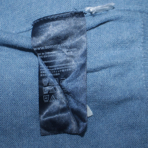 Tommy Hilfiger Men’s Blue Cotton Crew Neck Jumper Size L