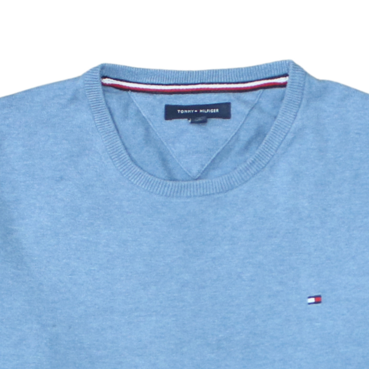Tommy Hilfiger Men’s Blue Cotton Crew Neck Jumper Size L