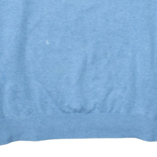 Tommy Hilfiger Men’s Blue Cotton Crew Neck Jumper Size L