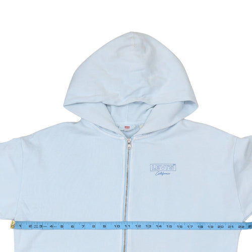 Levi's Women Light Blue Full Zip Hoodie Small Cotton Fleece