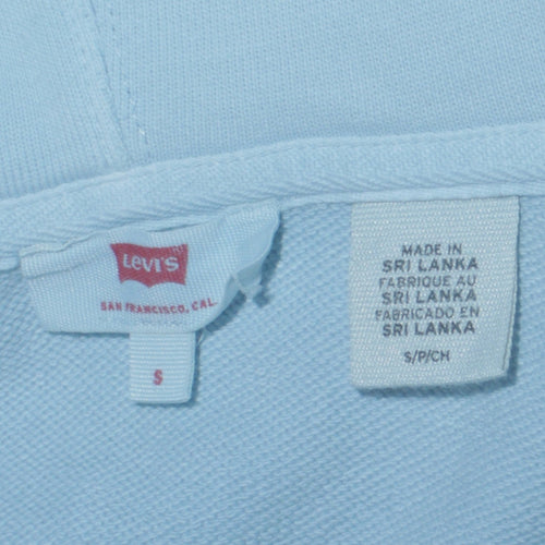 Levi's Women Light Blue Full Zip Hoodie Small Cotton Fleece