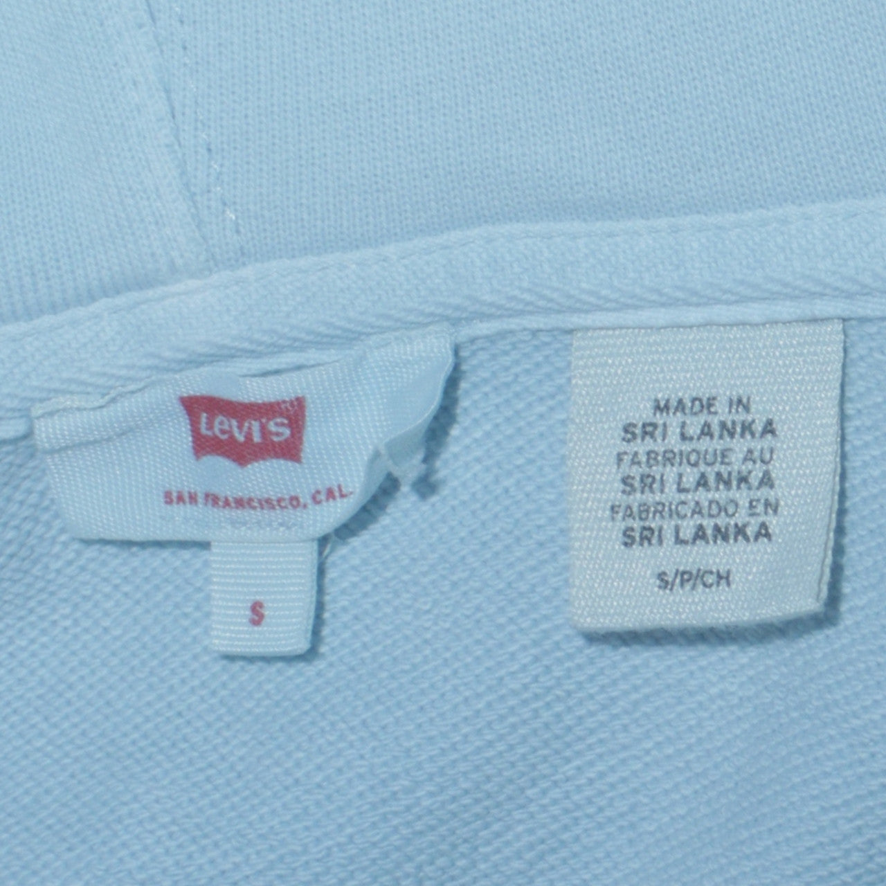 Levi's Women Light Blue Full Zip Hoodie Small Cotton Fleece