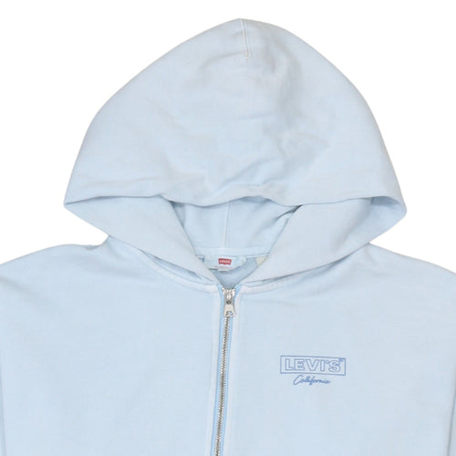 Levi's Women Light Blue Full Zip Hoodie Small Cotton Fleece