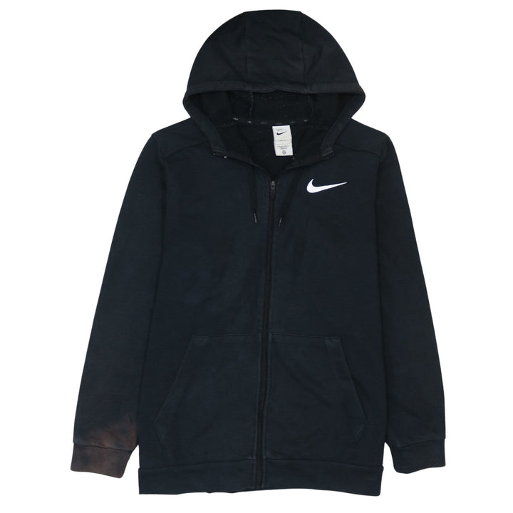 Nike Women's Black Full Zip Hoodie L Dri-Fit Cotton Blend Sweatshirt
