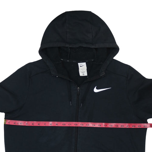 Nike Women's Black Full Zip Hoodie L Dri-Fit Cotton Blend Sweatshirt