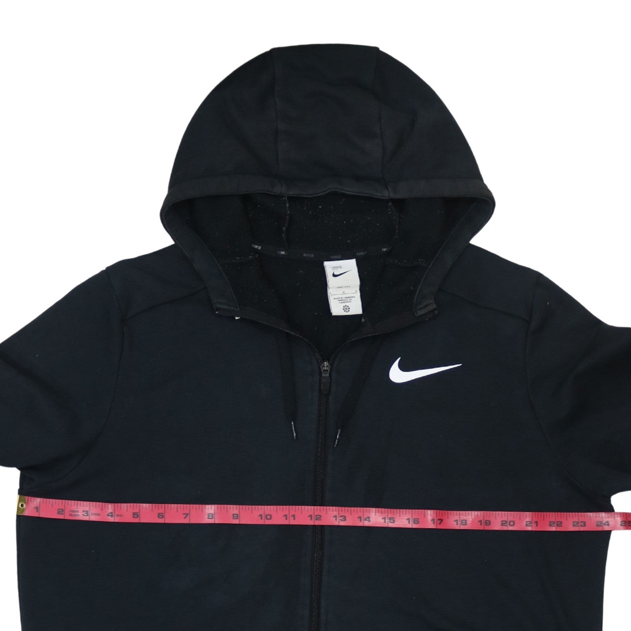 Nike Women's Black Full Zip Hoodie L Dri-Fit Cotton Blend Sweatshirt