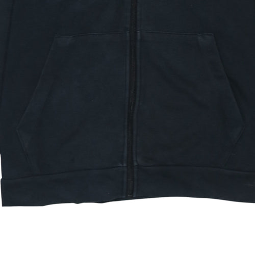Nike Women's Black Full Zip Hoodie L Dri-Fit Cotton Blend Sweatshirt