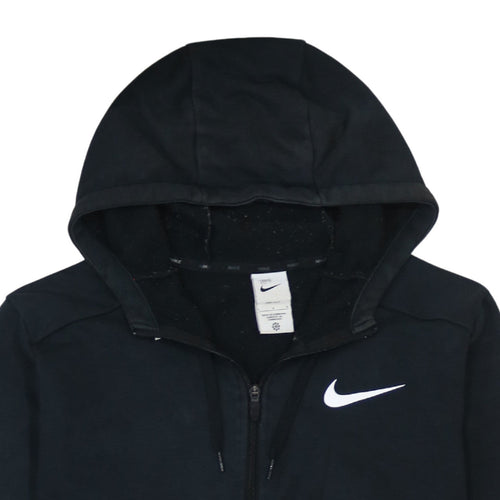 Nike Women's Black Full Zip Hoodie L Dri-Fit Cotton Blend Sweatshirt