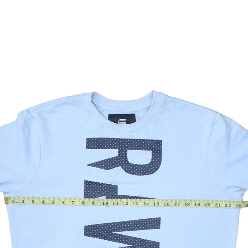 G-Star RAW Men's Blue Graphic Logo Crew Neck Sweatshirt Size L
