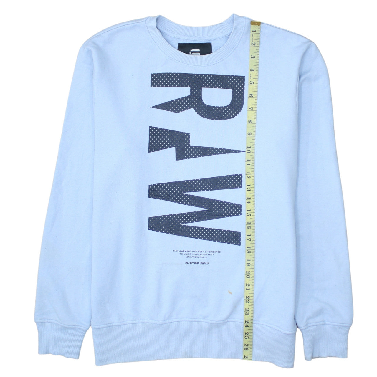 G-Star RAW Men's Blue Graphic Logo Crew Neck Sweatshirt Size L