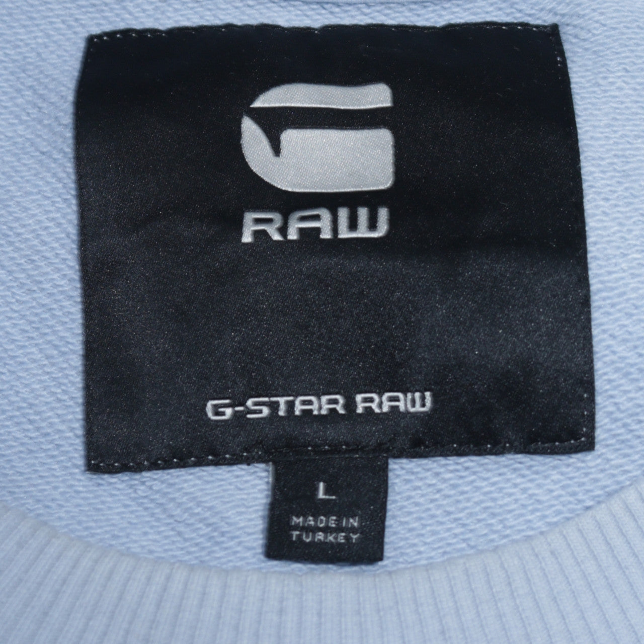 G-Star RAW Men's Blue Graphic Logo Crew Neck Sweatshirt Size L